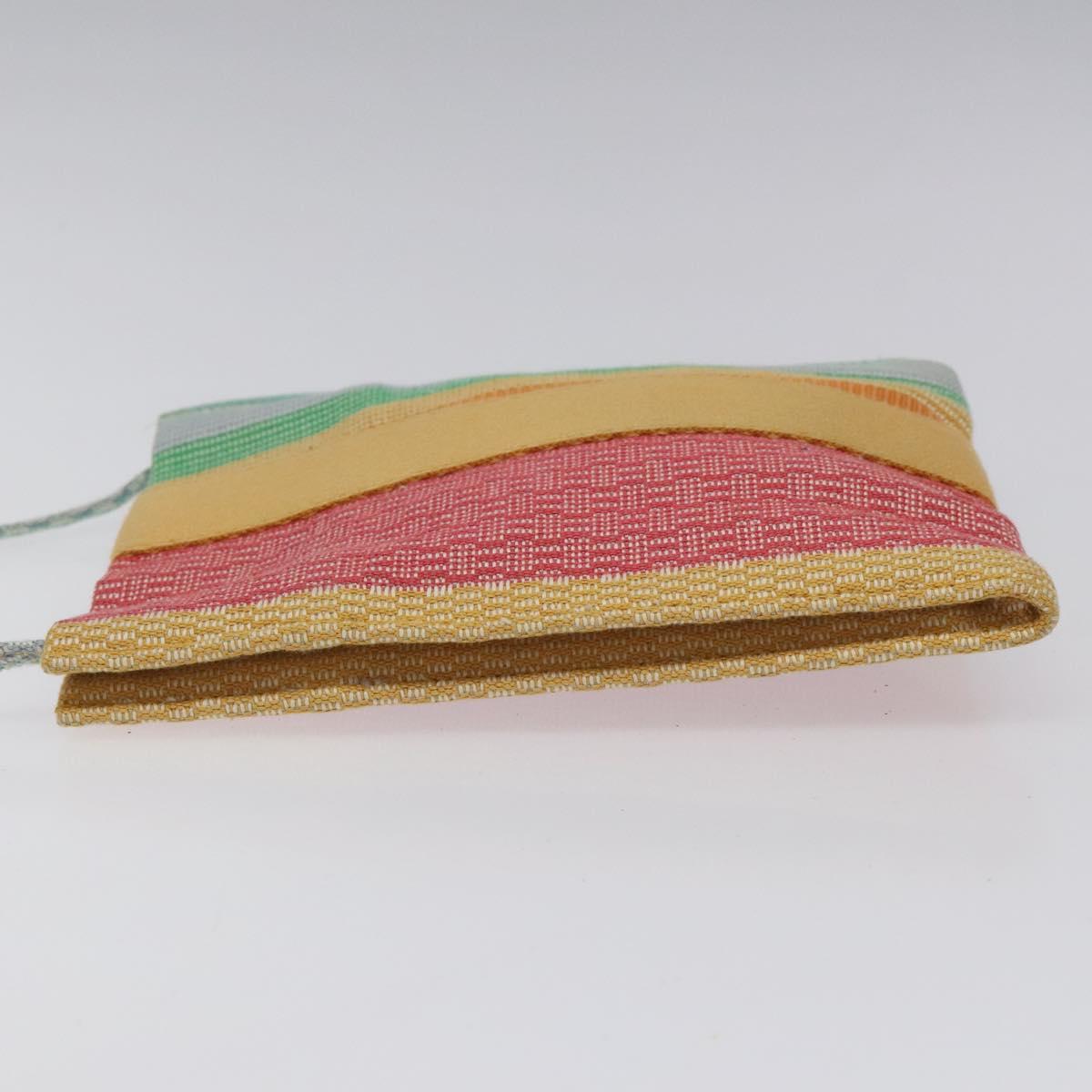 HERMES NY Madison store only Pochette Bag Canvas Multicolor Auth ar13335