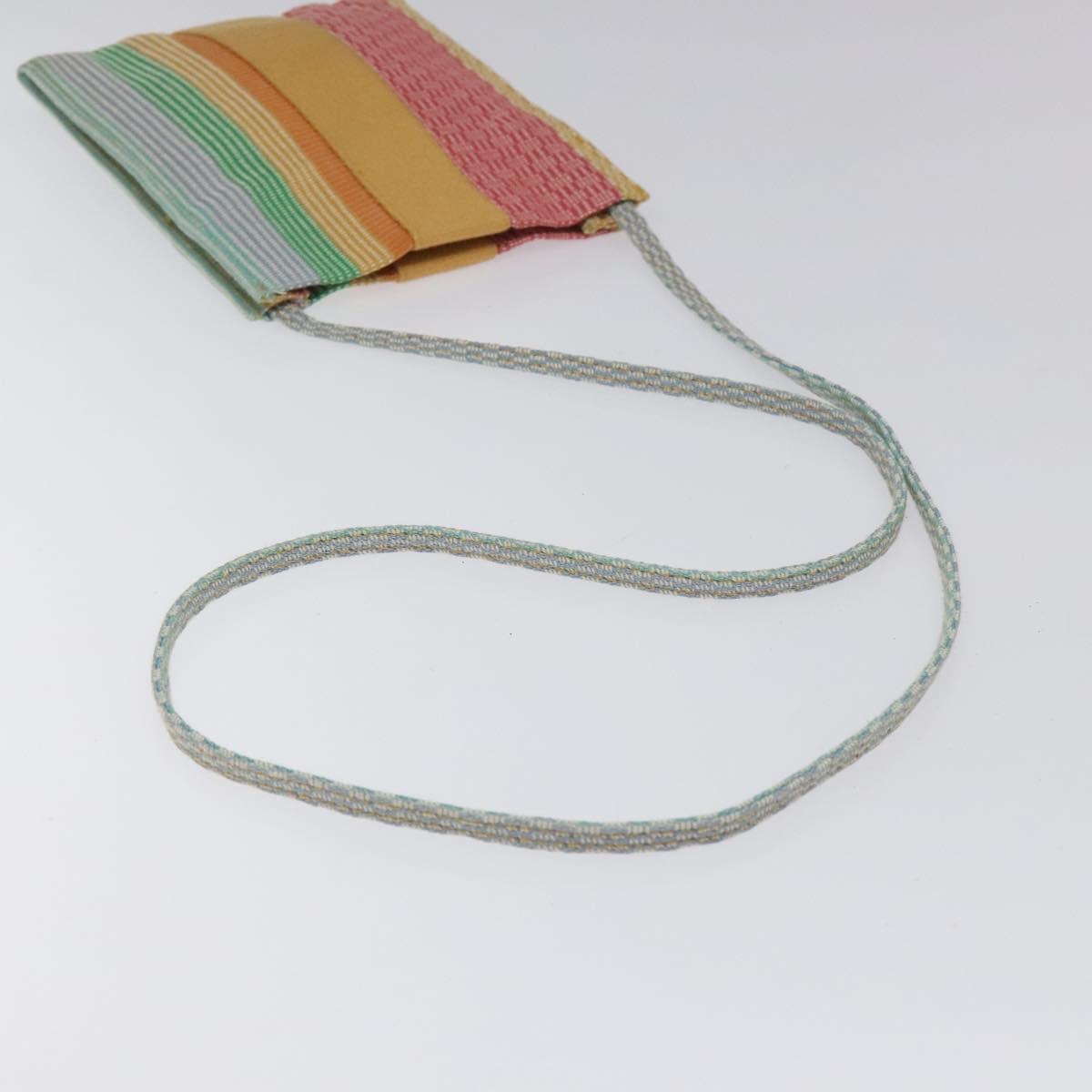 HERMES NY Madison store only Pochette Bag Canvas Multicolor Auth ar13335