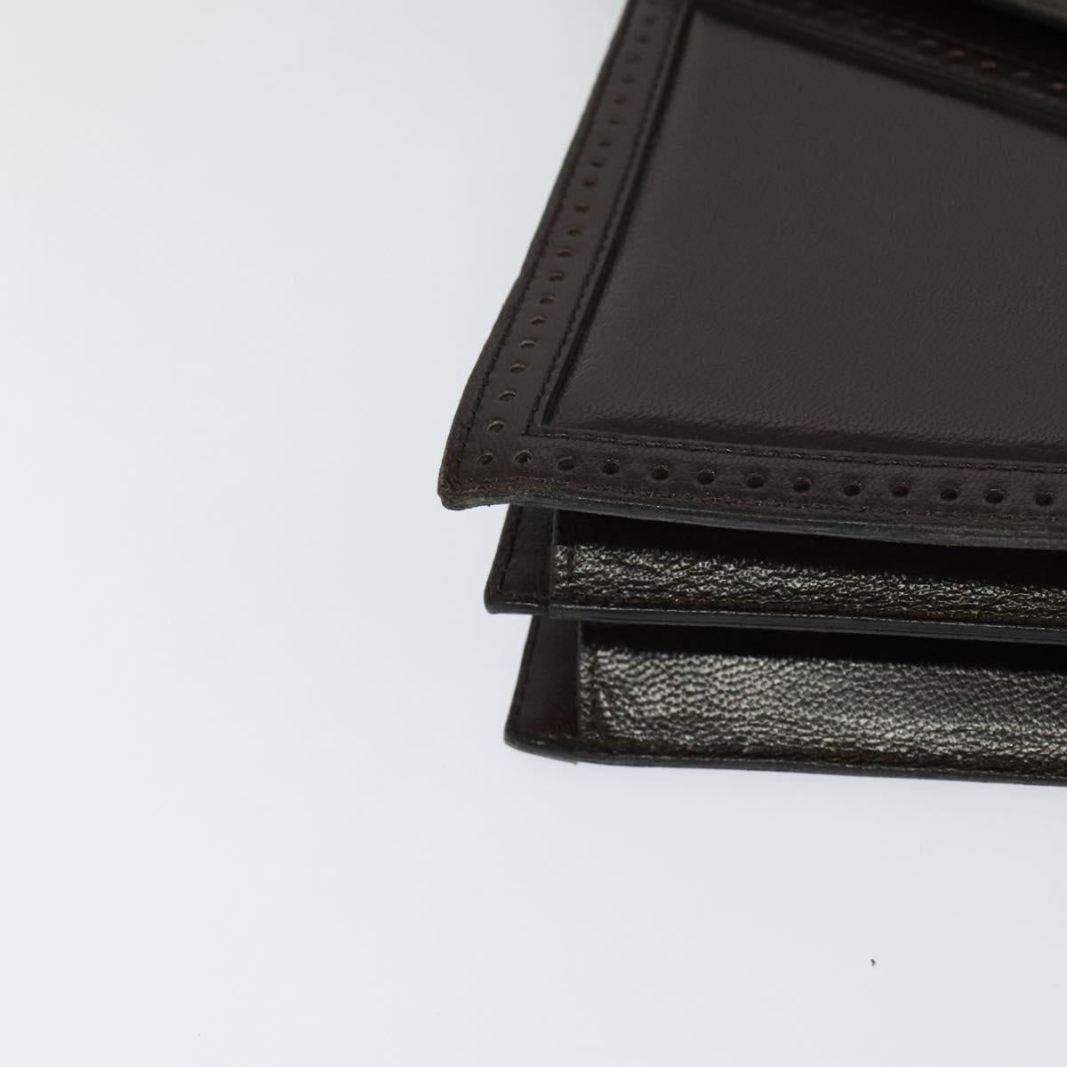 SAINT LAURENT Shoulder Bag Leather Brown Gold Auth ar13385