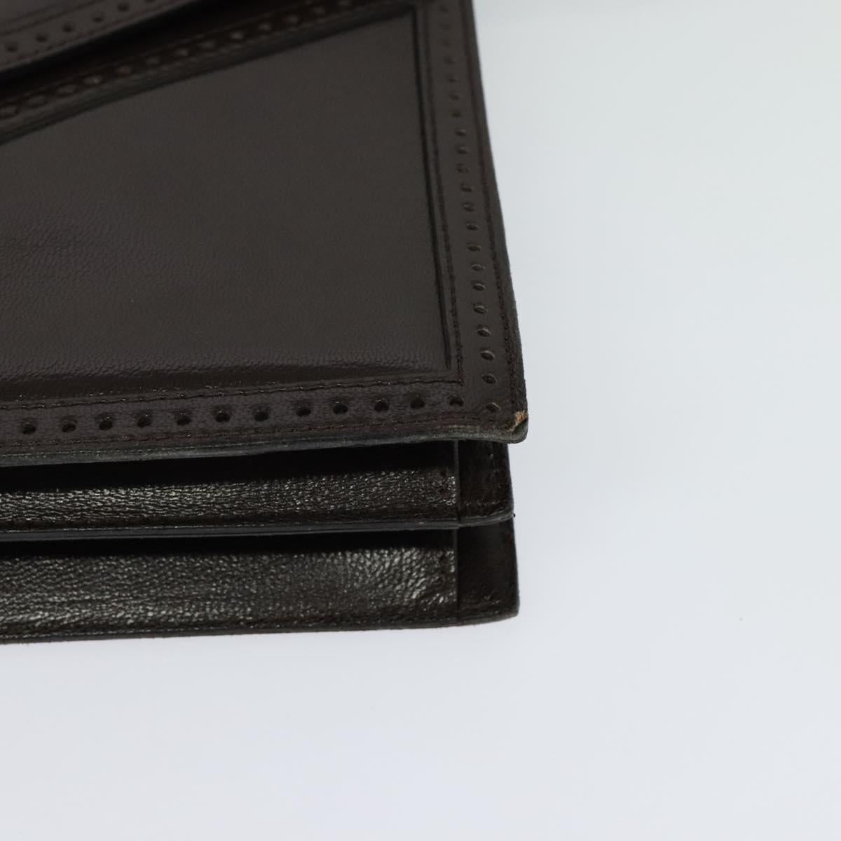 SAINT LAURENT Shoulder Bag Leather Brown Gold Auth ar13385