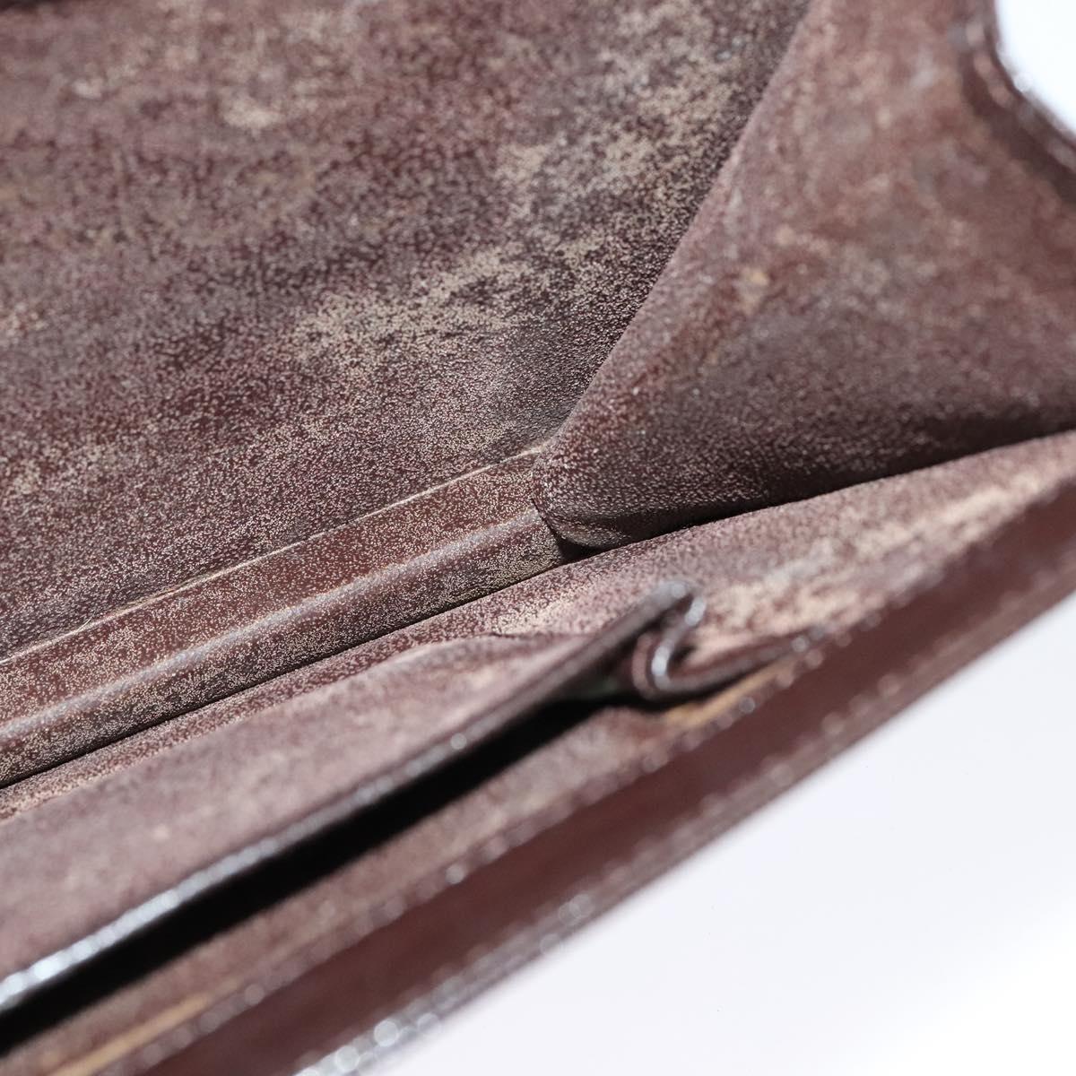 SAINT LAURENT Shoulder Bag Leather Brown Gold Auth ar13385