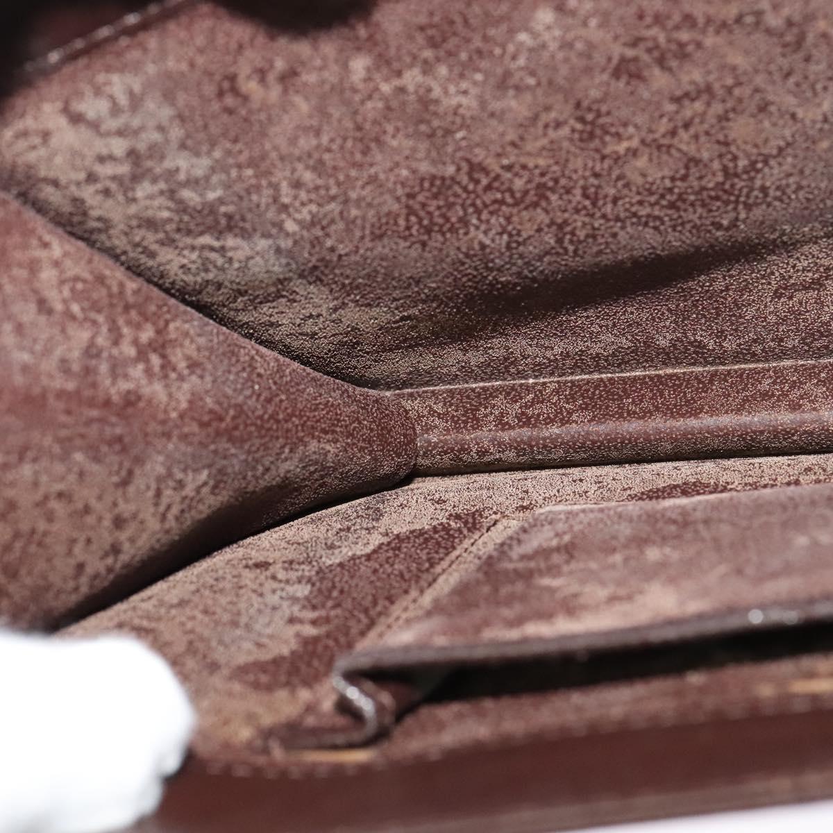 SAINT LAURENT Shoulder Bag Leather Brown Gold Auth ar13385