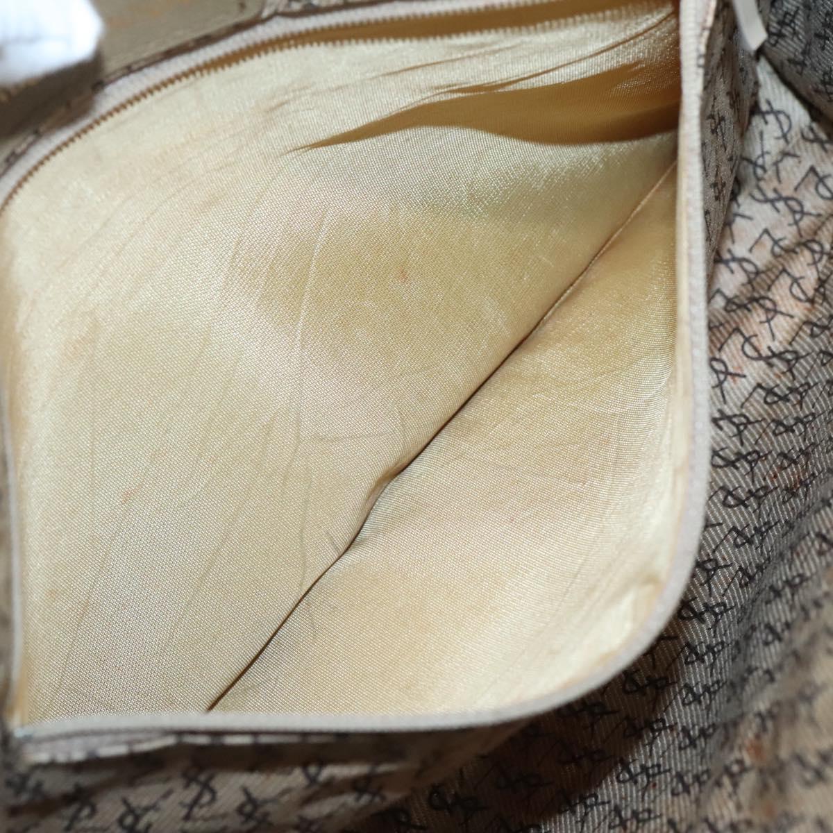 SAINT LAURENT Clutch Bag PVC Beige Auth ar13391