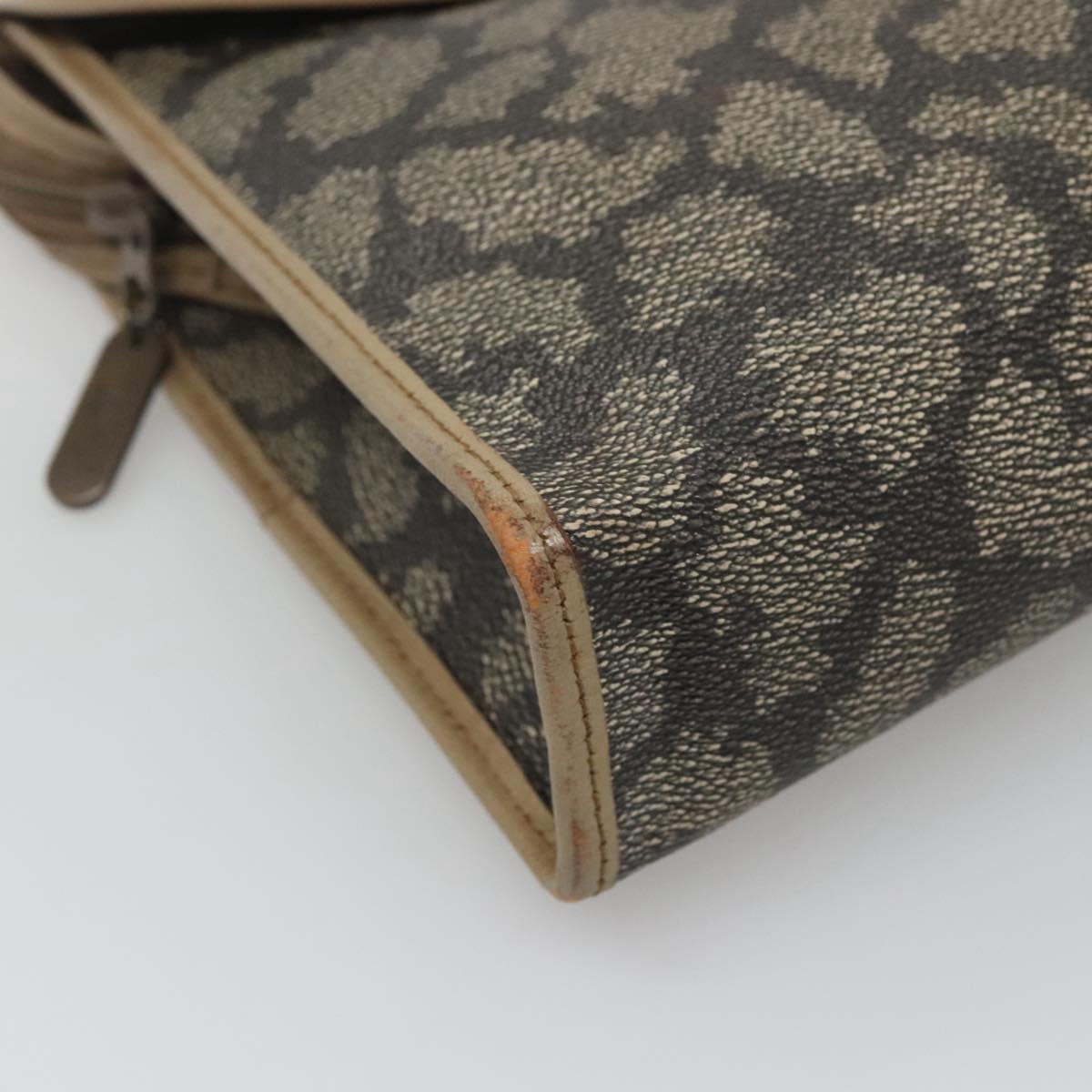 SAINT LAURENT Clutch Bag PVC Beige Auth ar13391