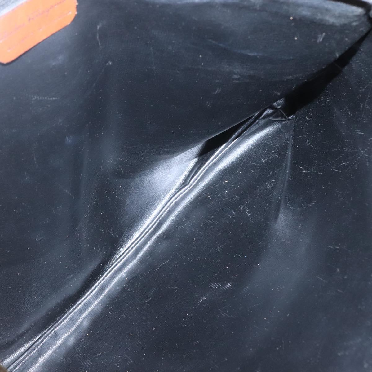 Salvatore Ferragamo Tote Bag PVC Leather Black Gold Auth ar13392