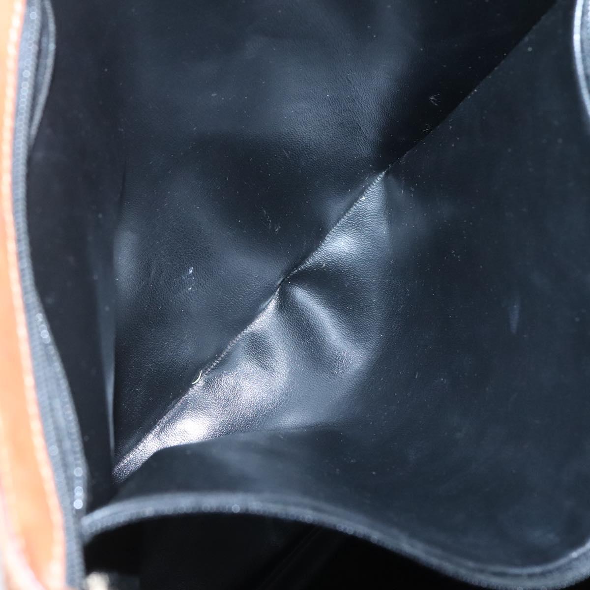 Salvatore Ferragamo Tote Bag PVC Leather Black Gold Auth ar13392