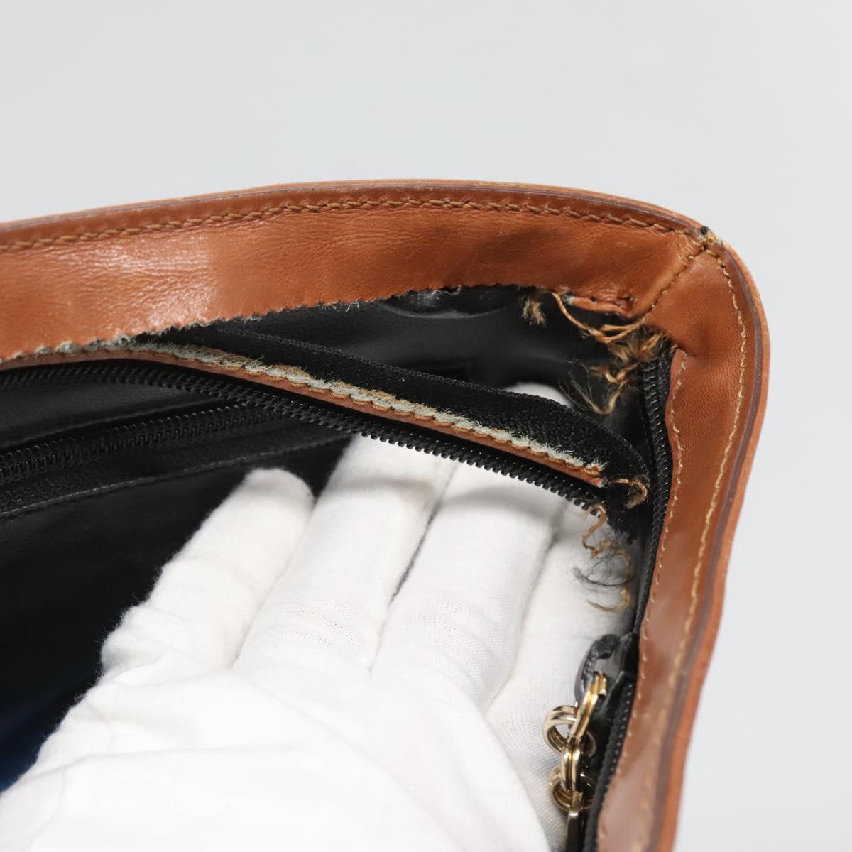 Salvatore Ferragamo Tote Bag PVC Leather Black Gold Auth ar13392