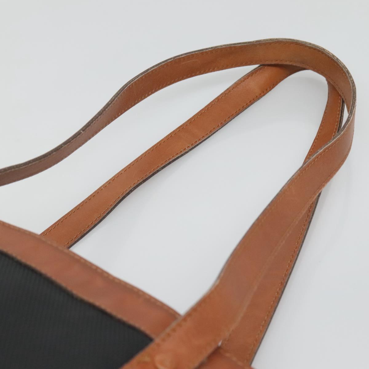 Salvatore Ferragamo Tote Bag PVC Leather Black Gold Auth ar13392