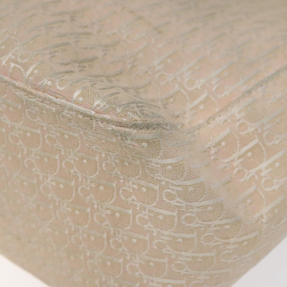 Christian Dior Trotter Canvas Tote Bag Pink Silver Auth ar13412