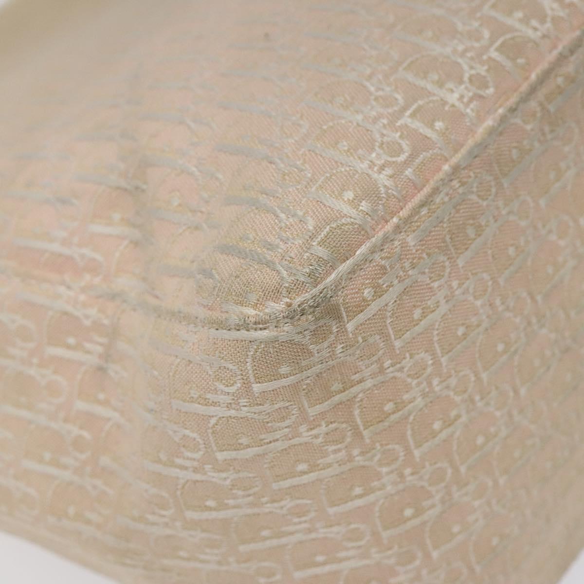 Christian Dior Trotter Canvas Tote Bag Pink Silver Auth ar13412