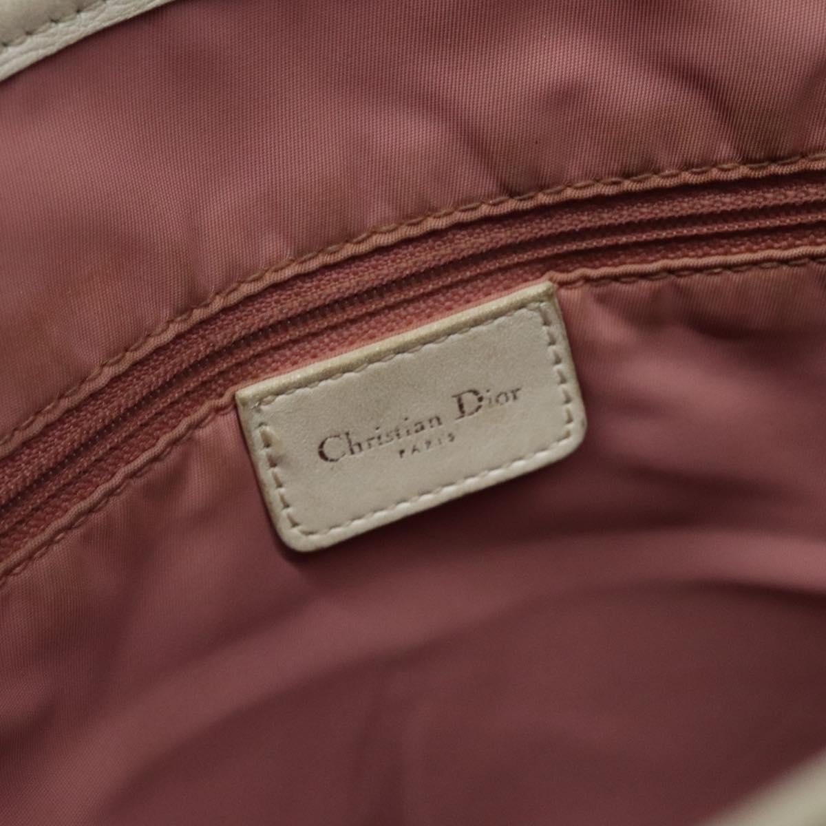 Christian Dior Trotter Canvas Tote Bag Pink Silver Auth ar13412