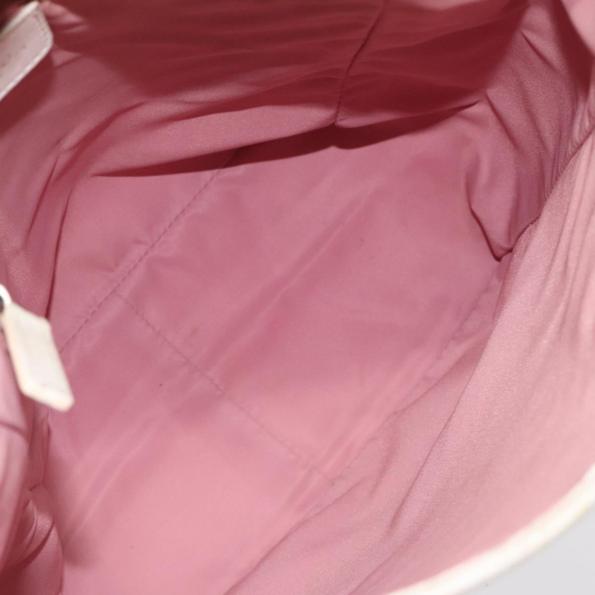 Christian Dior Trotter Canvas Tote Bag Pink Silver Auth ar13412