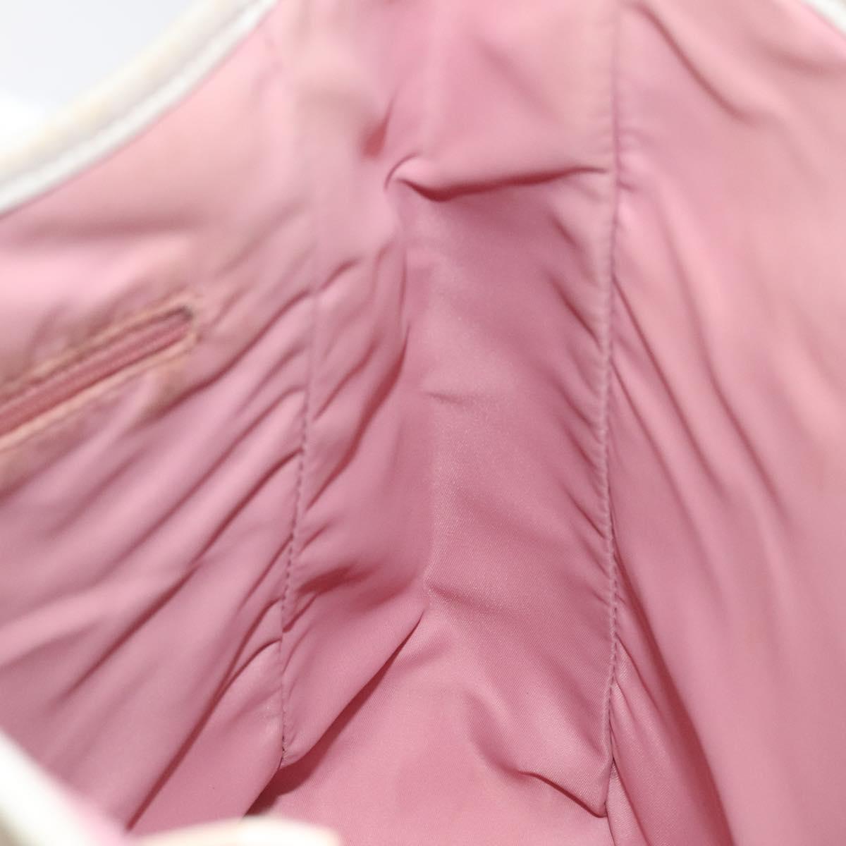 Christian Dior Trotter Canvas Tote Bag Pink Silver Auth ar13412