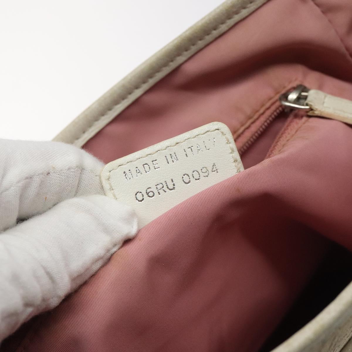 Christian Dior Trotter Canvas Tote Bag Pink Silver Auth ar13412