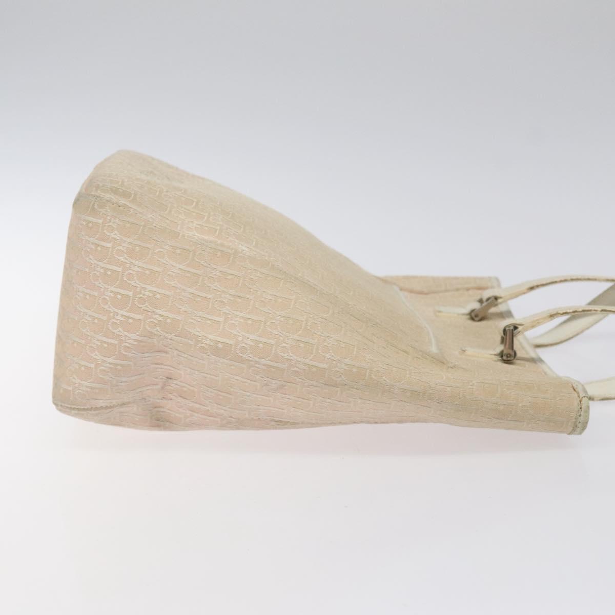 Christian Dior Trotter Canvas Tote Bag Pink Silver Auth ar13412