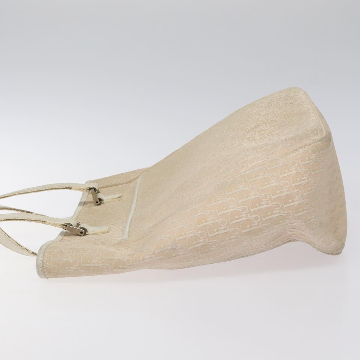 Christian Dior Trotter Canvas Tote Bag Pink Silver Auth ar13412