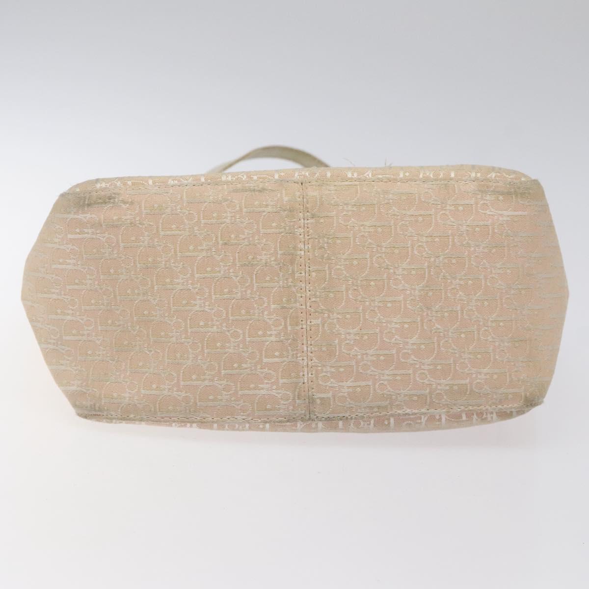 Christian Dior Trotter Canvas Tote Bag Pink Silver Auth ar13412