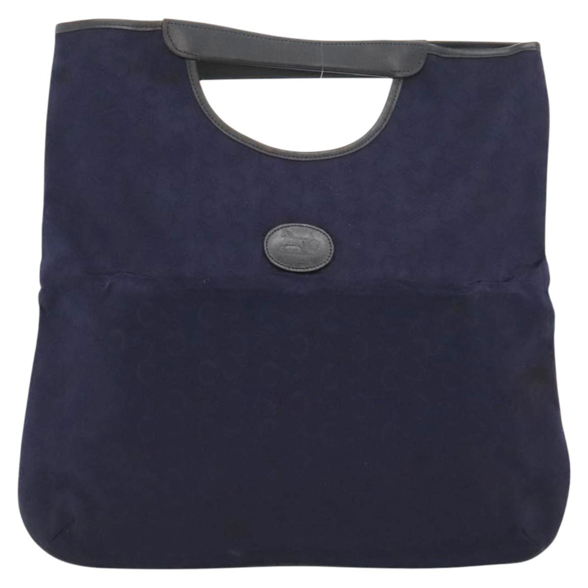 CELINE C Sulky Hand Bag Canvas Navy Auth ar13420