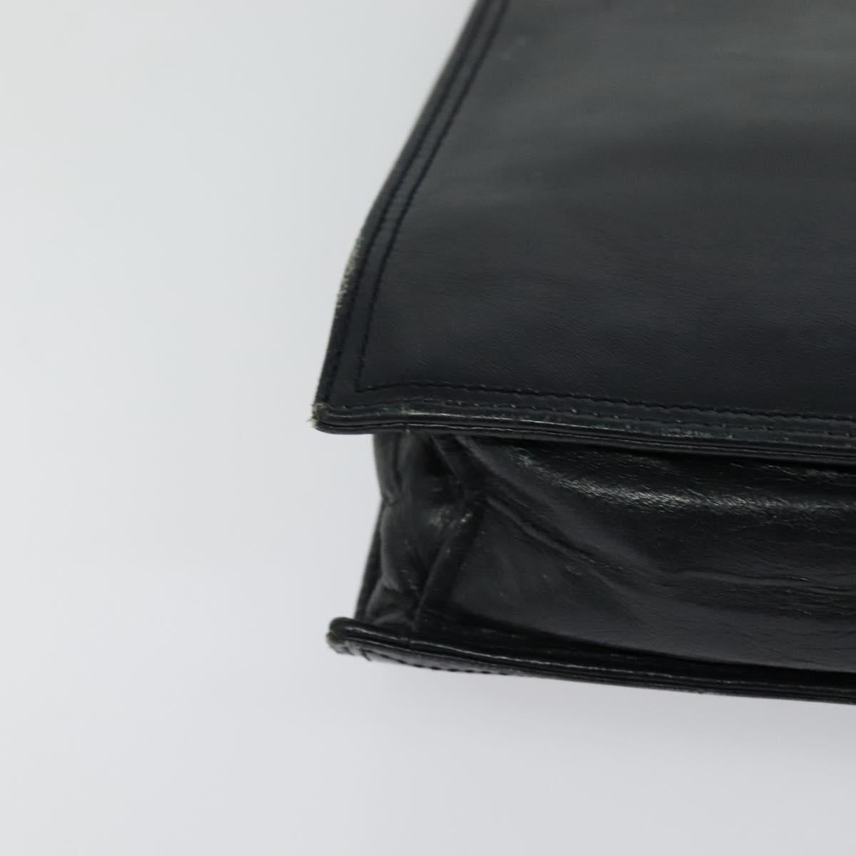 SAINT LAURENT Clutch Bag Leather Black Auth ar13423