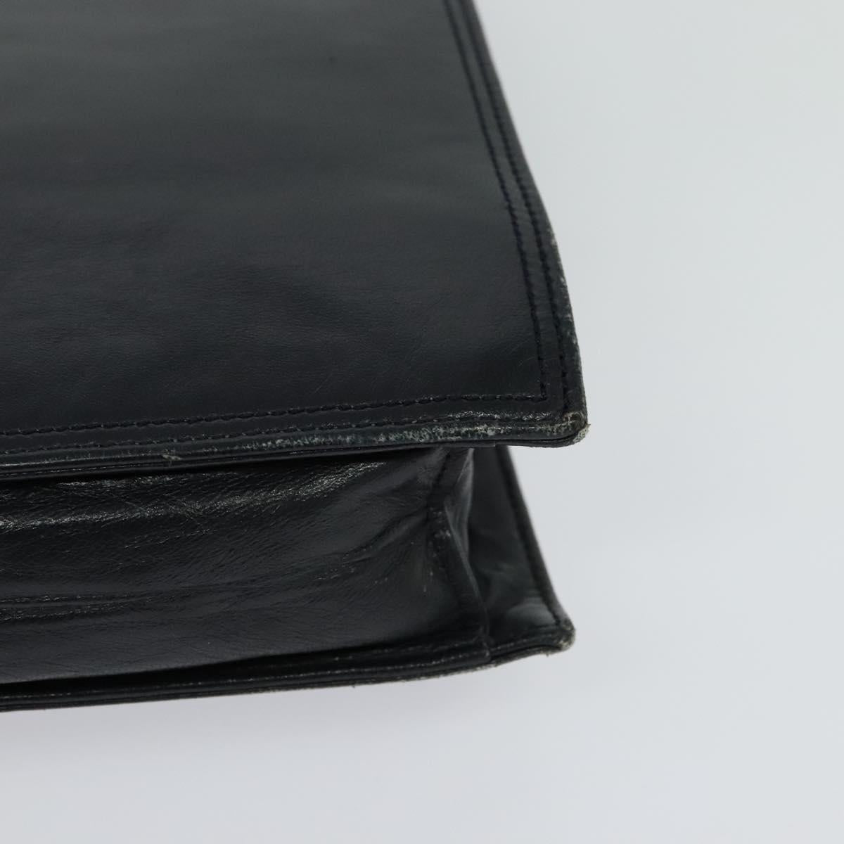 SAINT LAURENT Clutch Bag Leather Black Auth ar13423