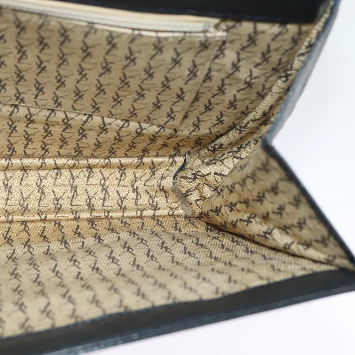 SAINT LAURENT Clutch Bag Leather Black Auth ar13423