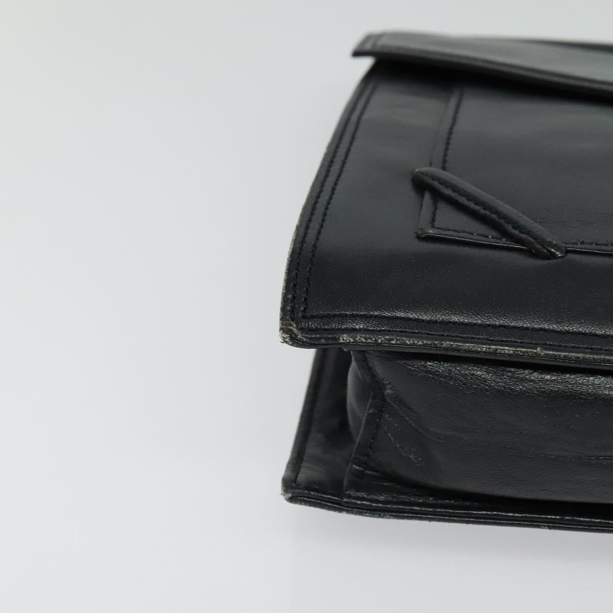 SAINT LAURENT Clutch Bag Leather Black Auth ar13423