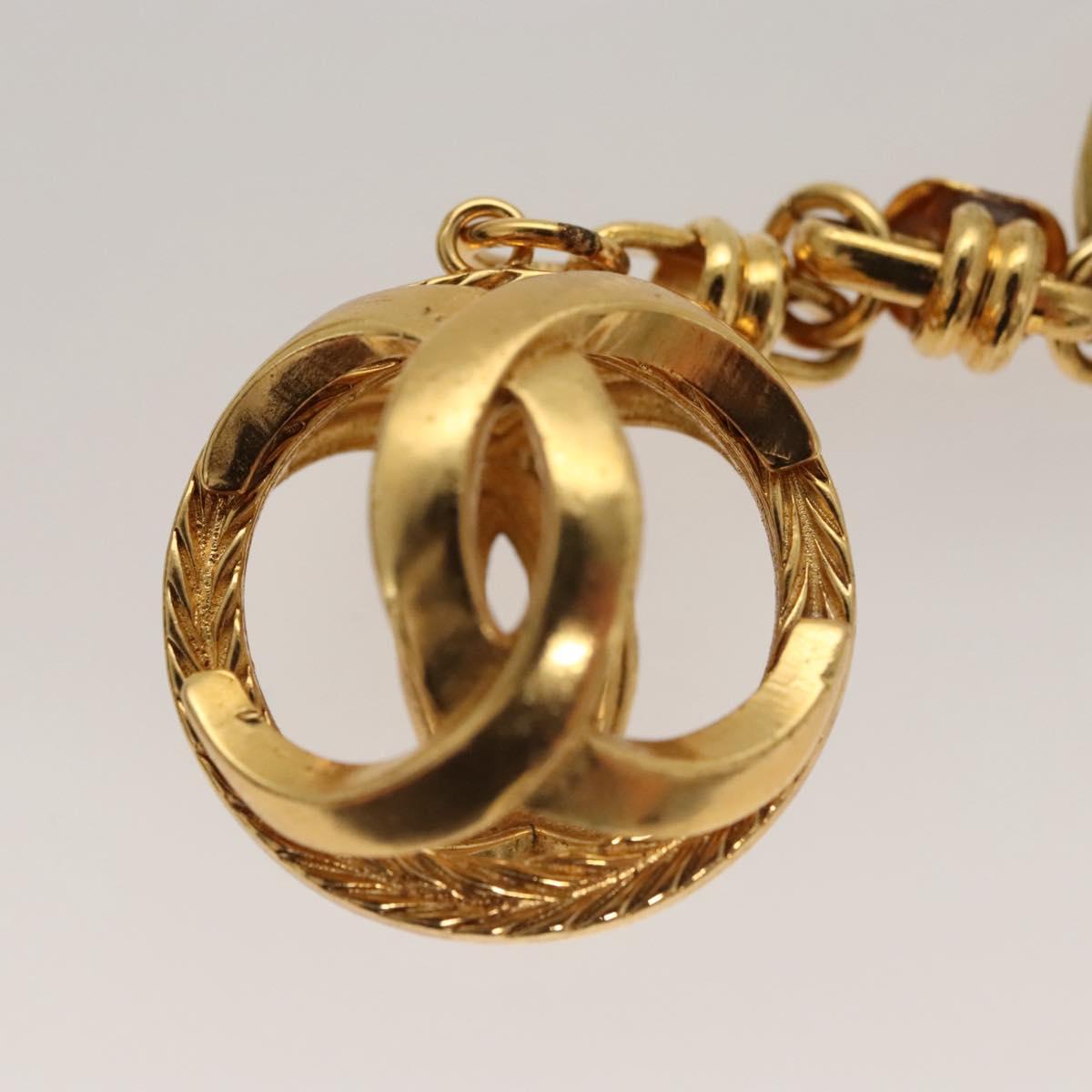 CHANEL COCO Mark Key Ring metal Gold CC Auth ar13427