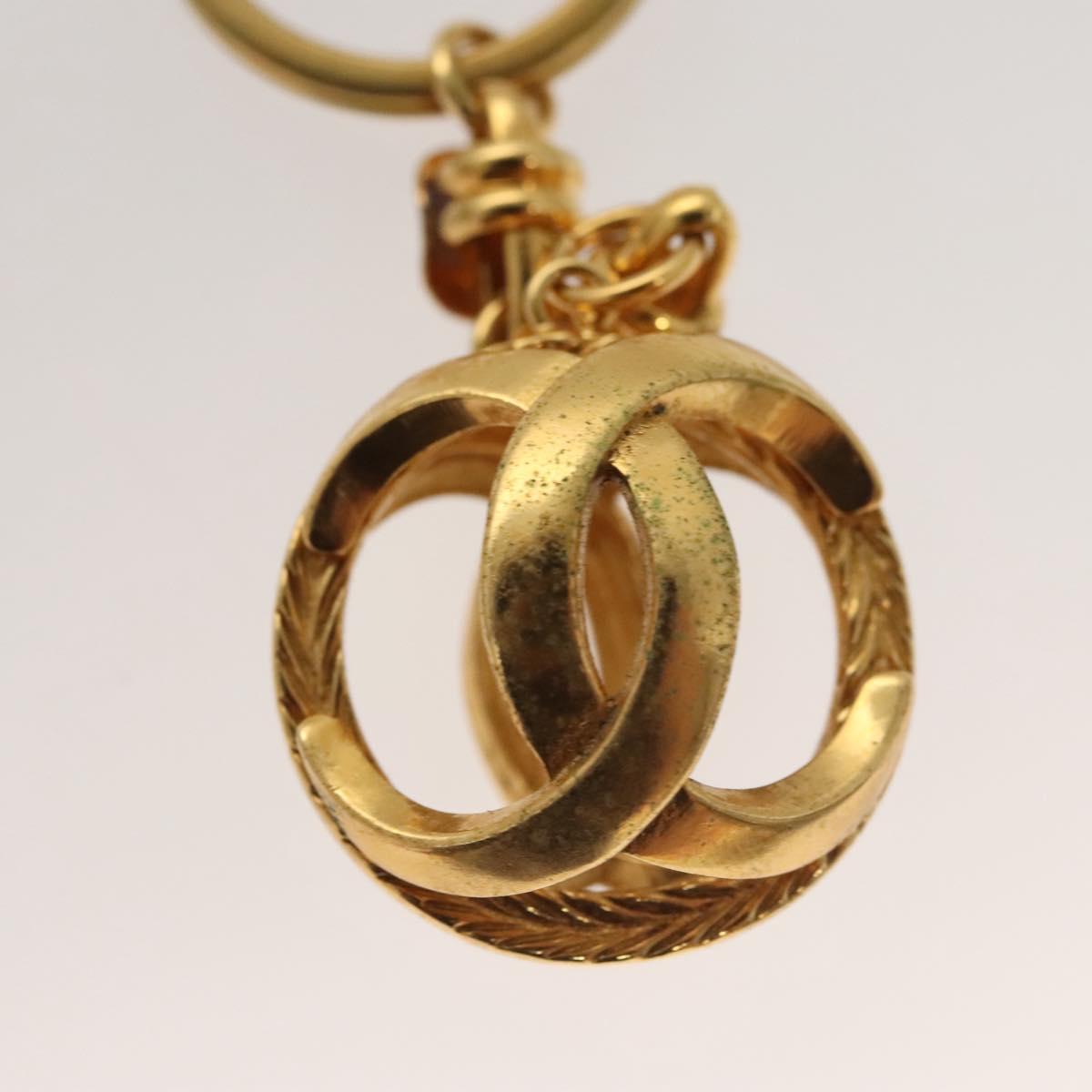 CHANEL COCO Mark Key Ring metal Gold CC Auth ar13427