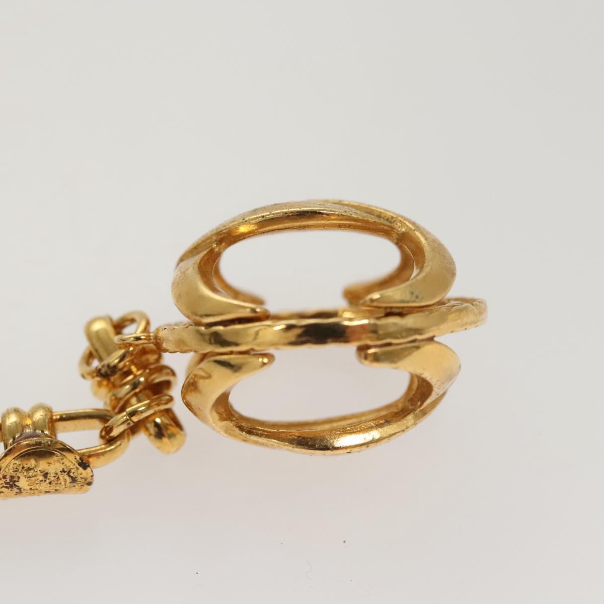 CHANEL COCO Mark Key Ring metal Gold CC Auth ar13427