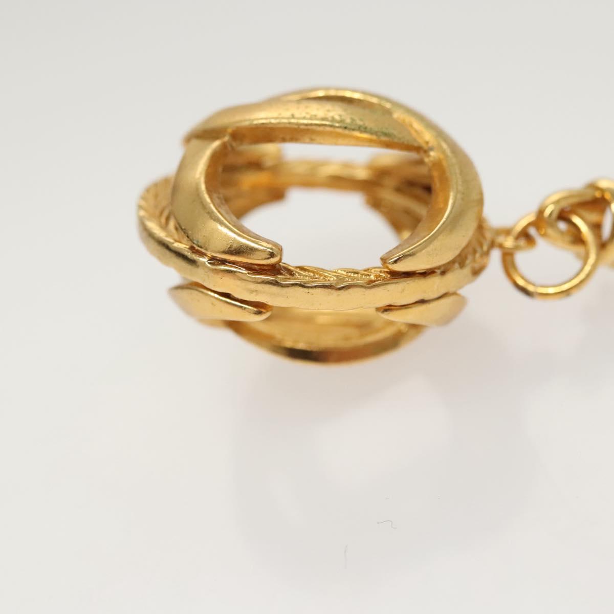 CHANEL COCO Mark Key Ring metal Gold CC Auth ar13427