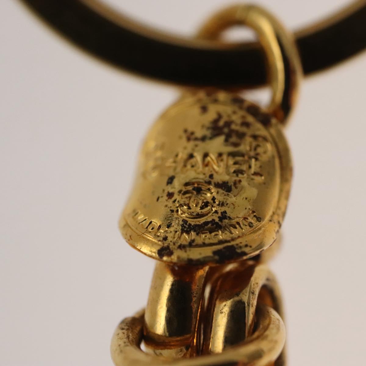 CHANEL COCO Mark Key Ring metal Gold CC Auth ar13427