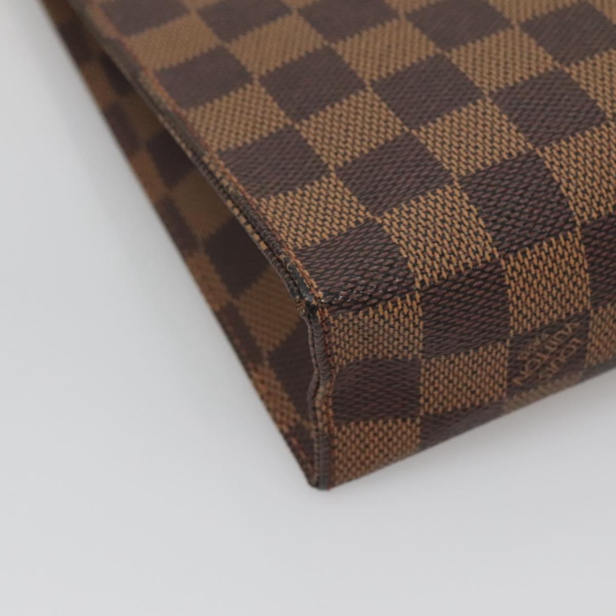 LOUIS VUITTON Damier Ebene Poche Toilette 26 Pouch N47543 LV Auth ar13444