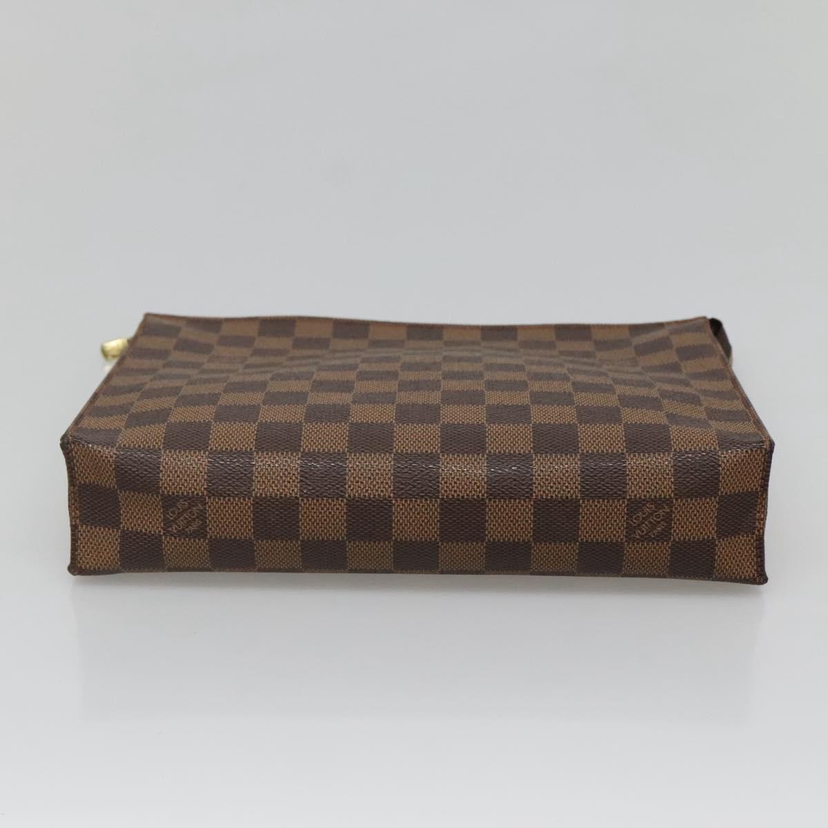 LOUIS VUITTON Damier Ebene Poche Toilette 26 Pouch N47543 LV Auth ar13444