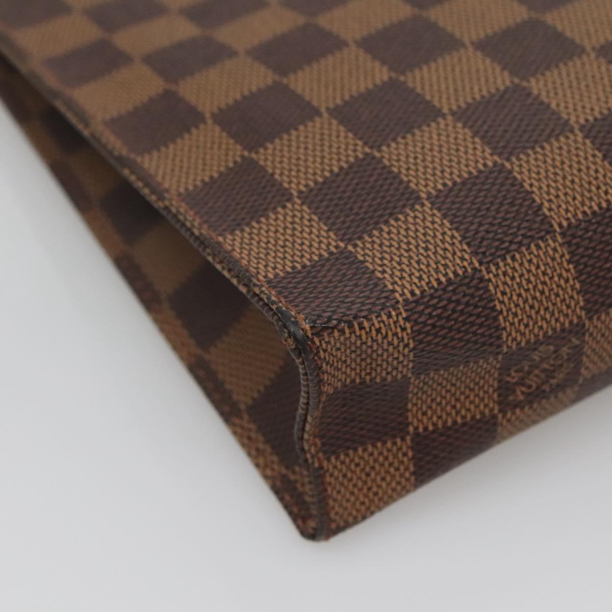 LOUIS VUITTON Damier Ebene Poche Toilette 26 Pouch N47543 LV Auth ar13444