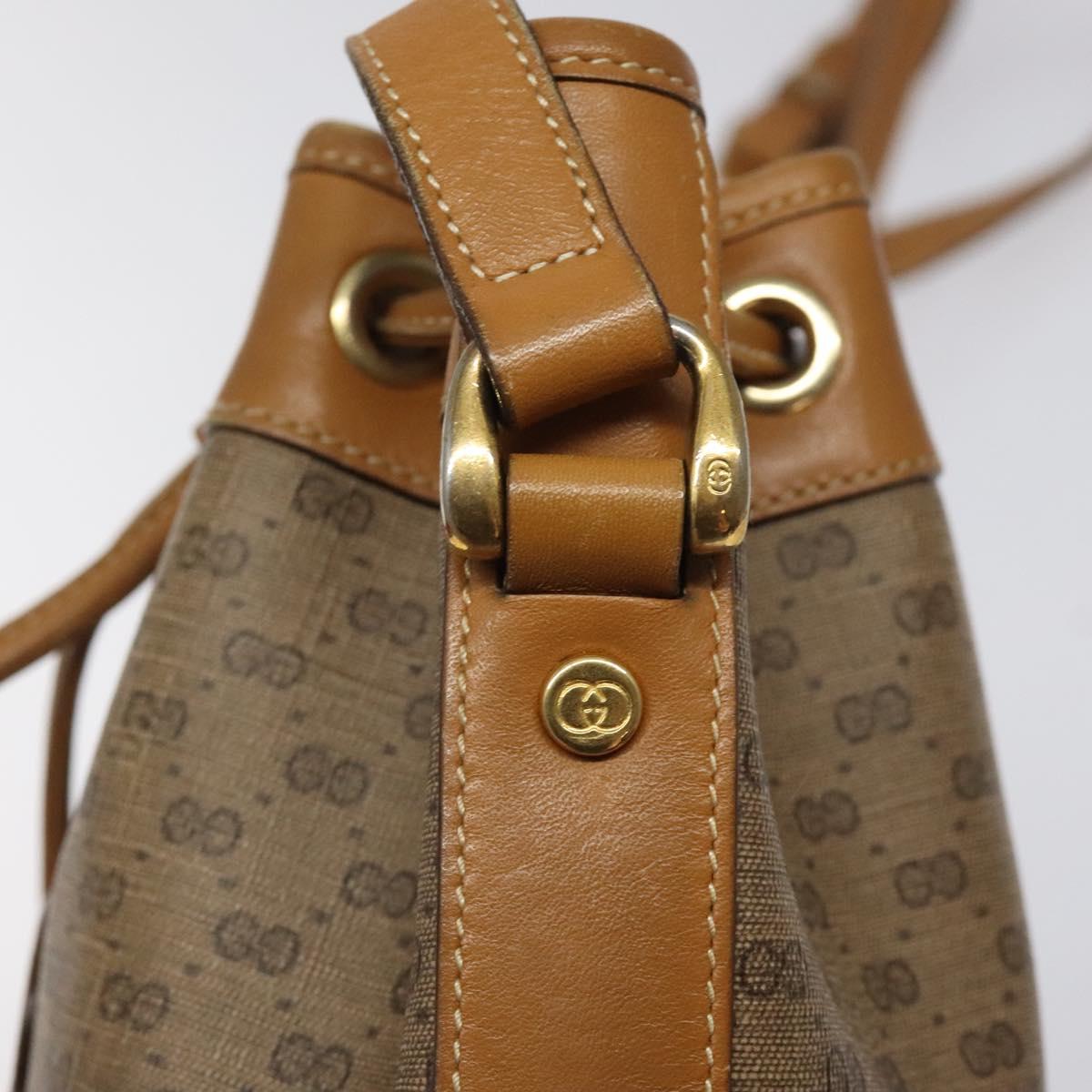 GUCCI Micro GG Supreme Shoulder Bag PVC Beige Gold 007 86 0044 Auth ar13456
