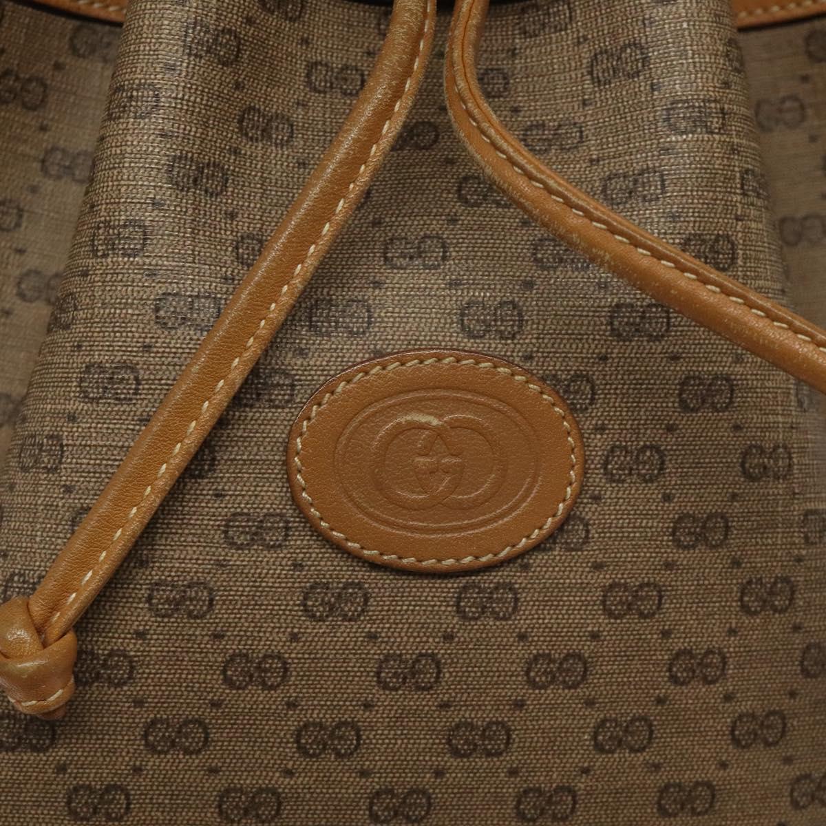 GUCCI Micro GG Supreme Shoulder Bag PVC Beige Gold 007 86 0044 Auth ar13456