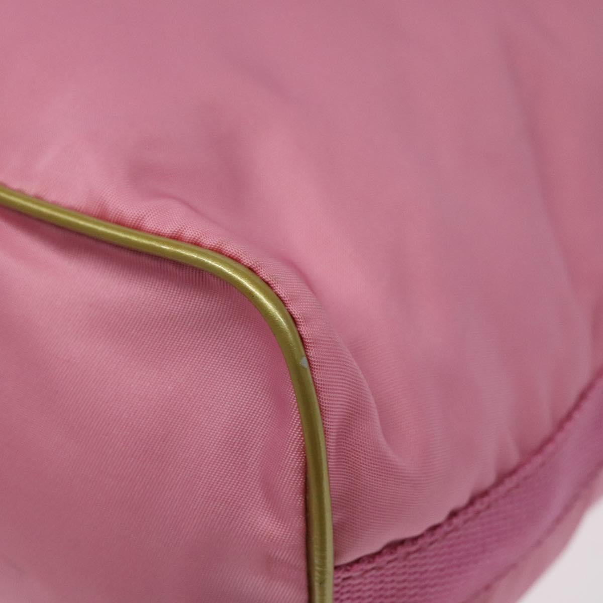PRADA Hand Bag Nylon Pink Silver Auth ar13470