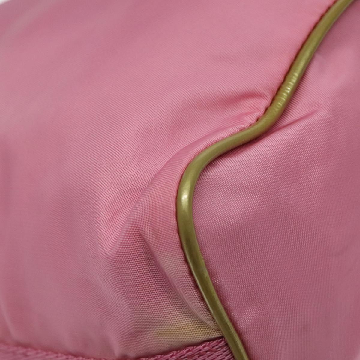 PRADA Hand Bag Nylon Pink Silver Auth ar13470