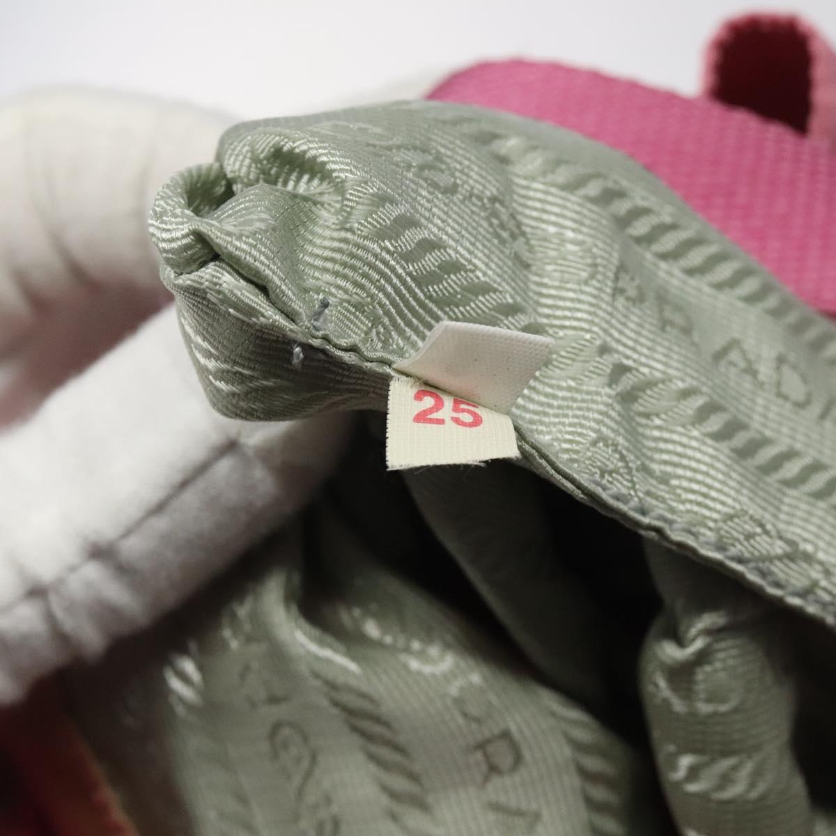 PRADA Hand Bag Nylon Pink Silver Auth ar13470