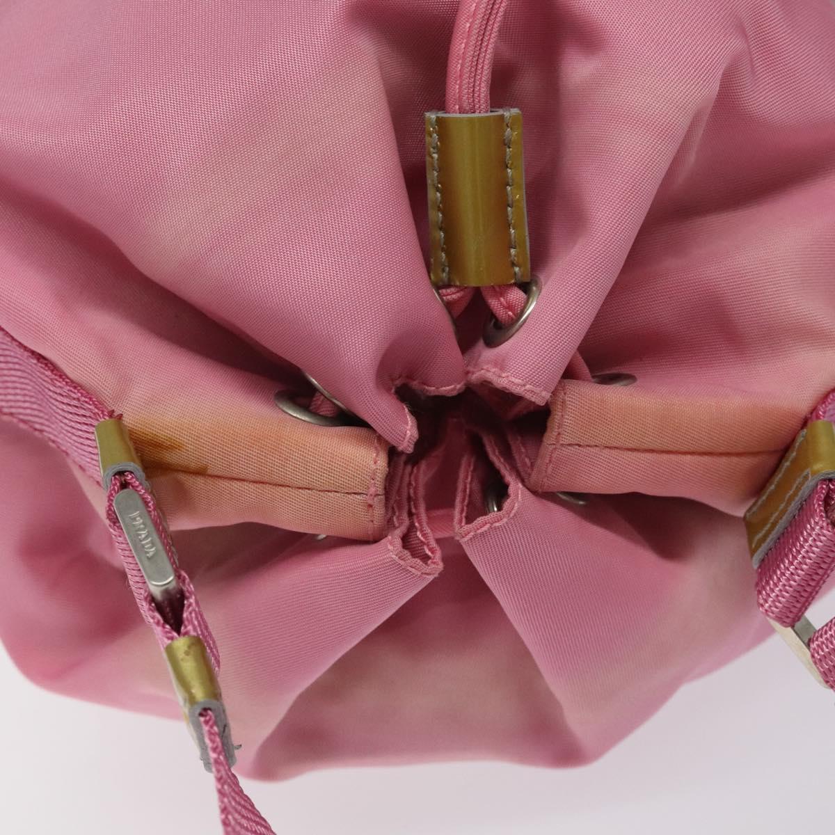 PRADA Hand Bag Nylon Pink Silver Auth ar13470
