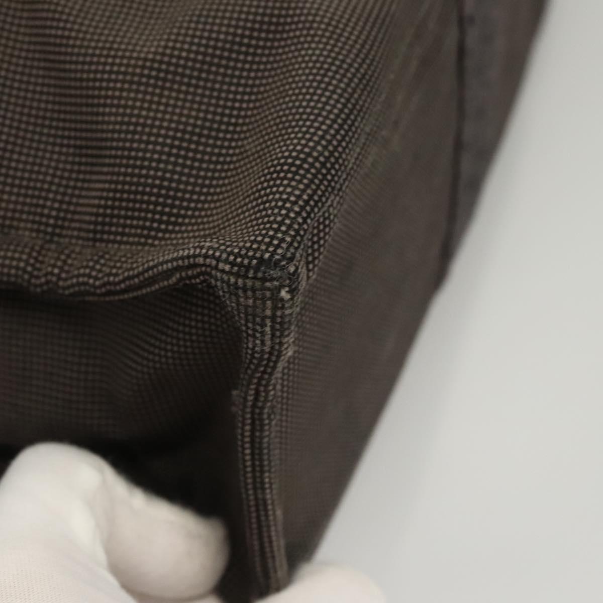 HERMES Her Line MM Tote Bag Canvas Gray Silver Auth ar13480