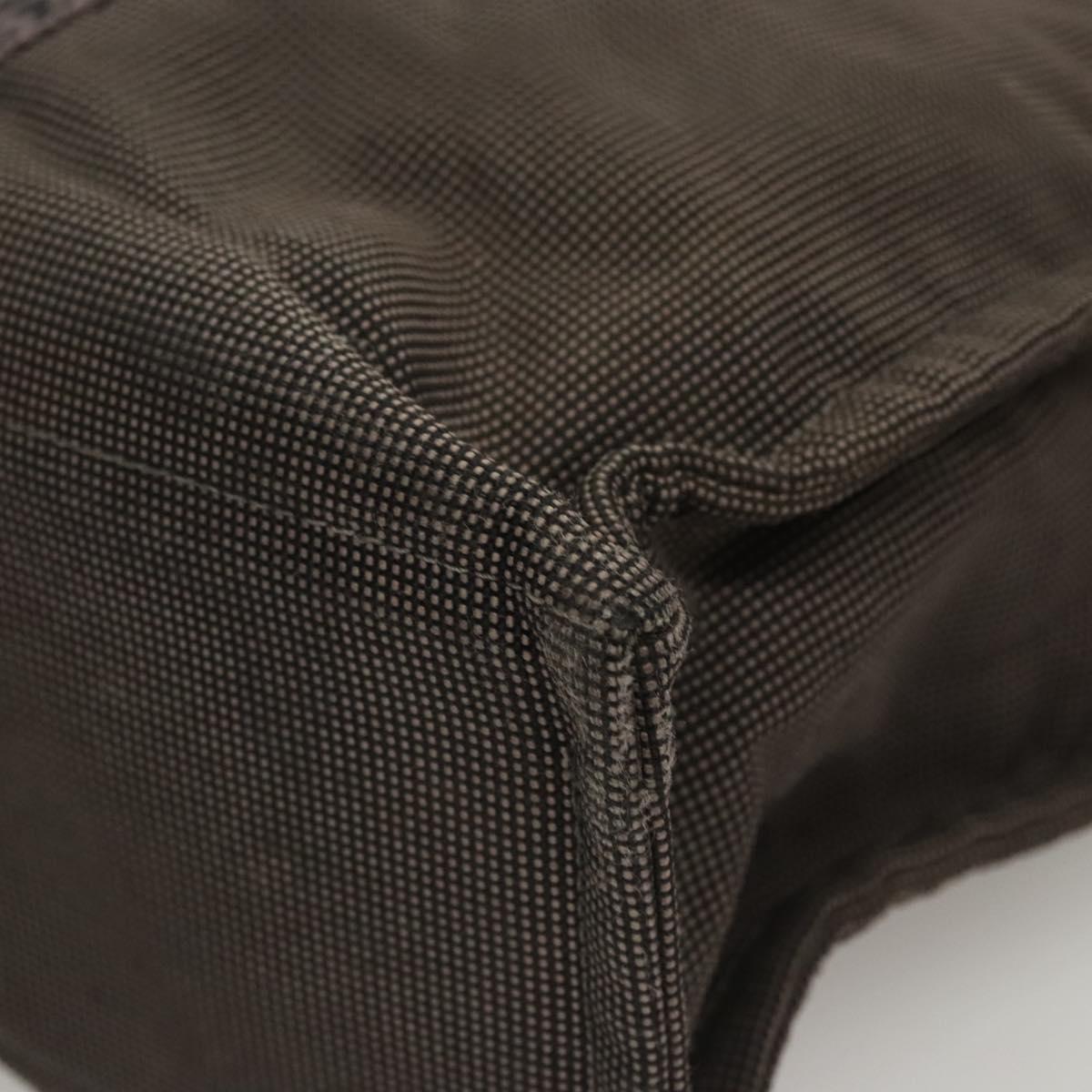 HERMES Her Line MM Tote Bag Canvas Gray Silver Auth ar13480