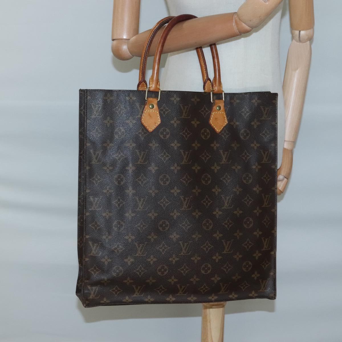 LOUIS VUITTON Monogram Sac Plat Hand Bag M51140 LV Auth ar13485