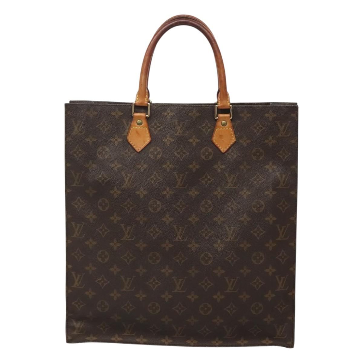 LOUIS VUITTON Monogram Sac Plat Hand Bag M51140 LV Auth ar13485