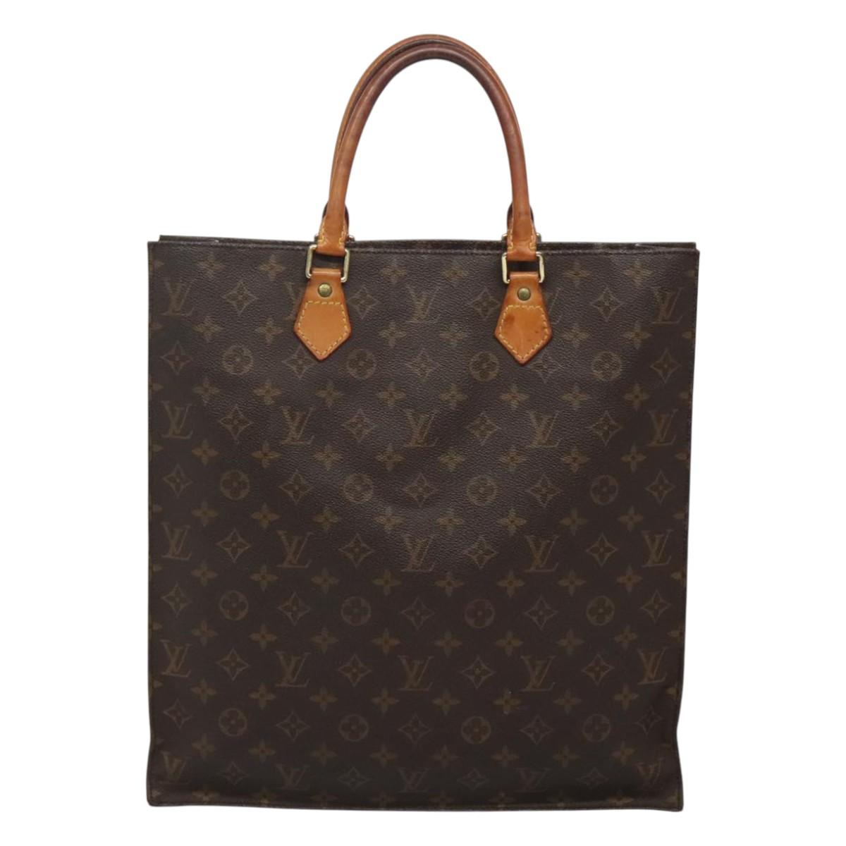 LOUIS VUITTON Monogram Sac Plat Hand Bag M51140 LV Auth ar13485