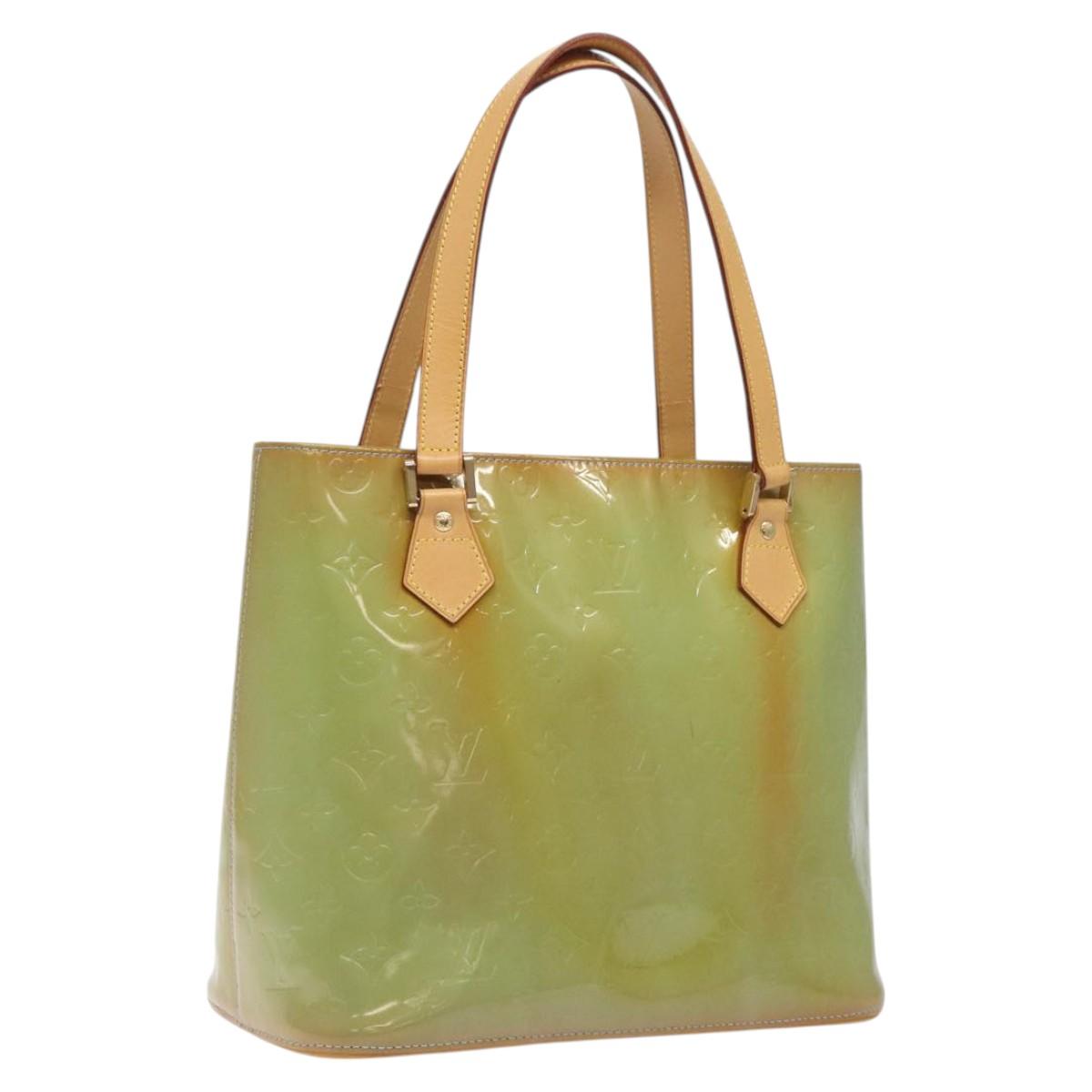 LOUIS VUITTON Monogram Vernis Houston Hand Bag Baby Blue M91005 LV Auth ar13496