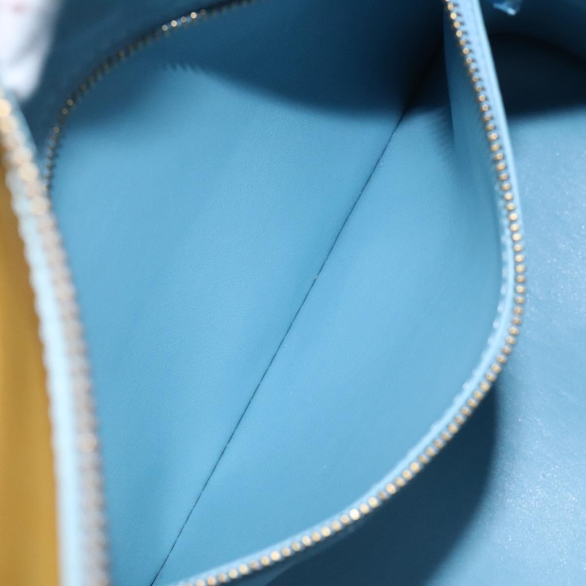 LOUIS VUITTON Monogram Vernis Houston Hand Bag Baby Blue M91005 LV Auth ar13496