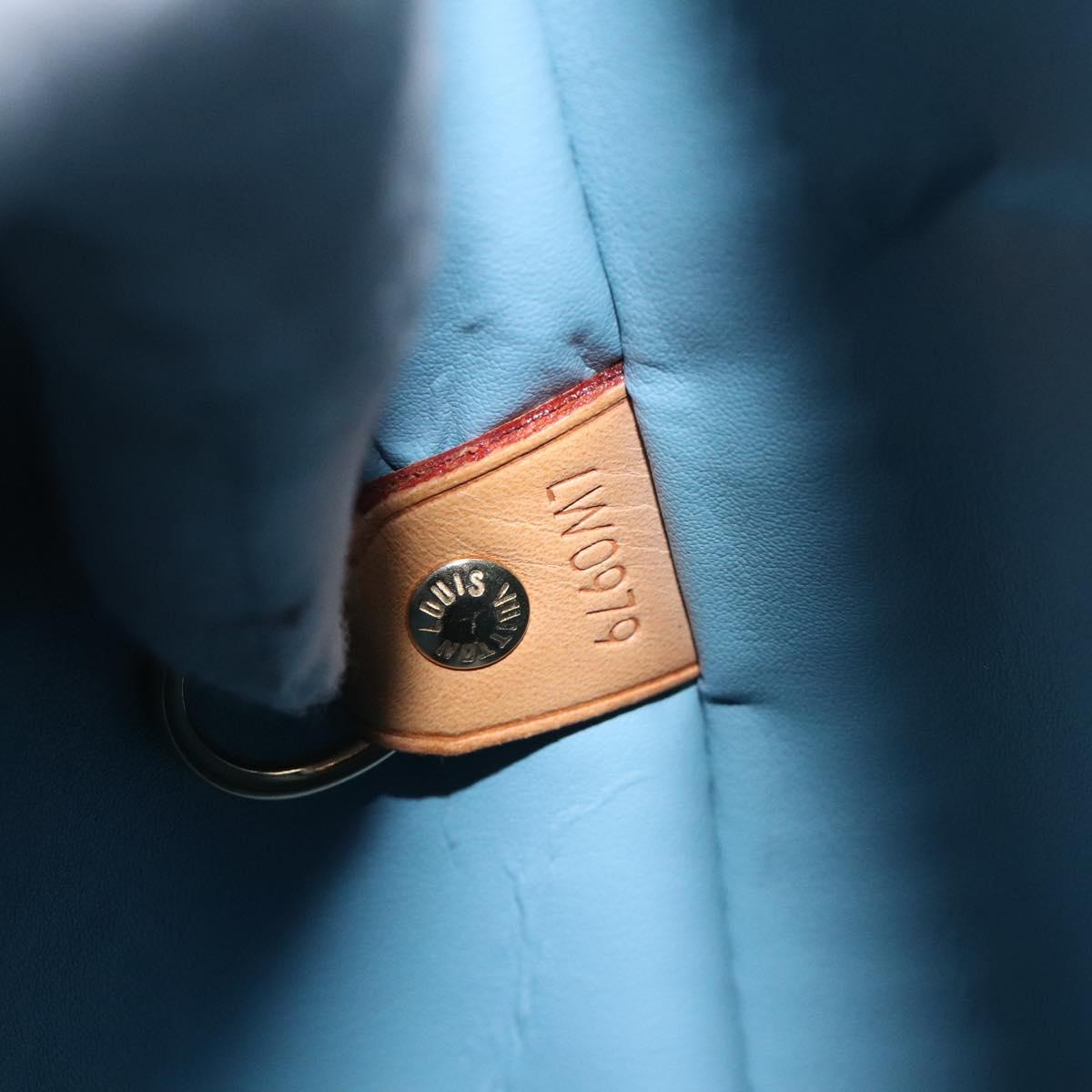 LOUIS VUITTON Monogram Vernis Houston Hand Bag Baby Blue M91005 LV Auth ar13496