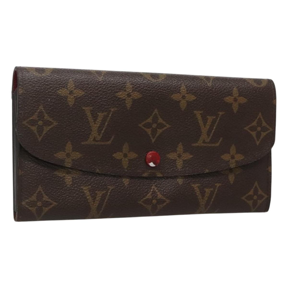 LOUIS VUITTON Monogram Portefeuille Emilie Long Wallet Red M60697 Auth ar13497