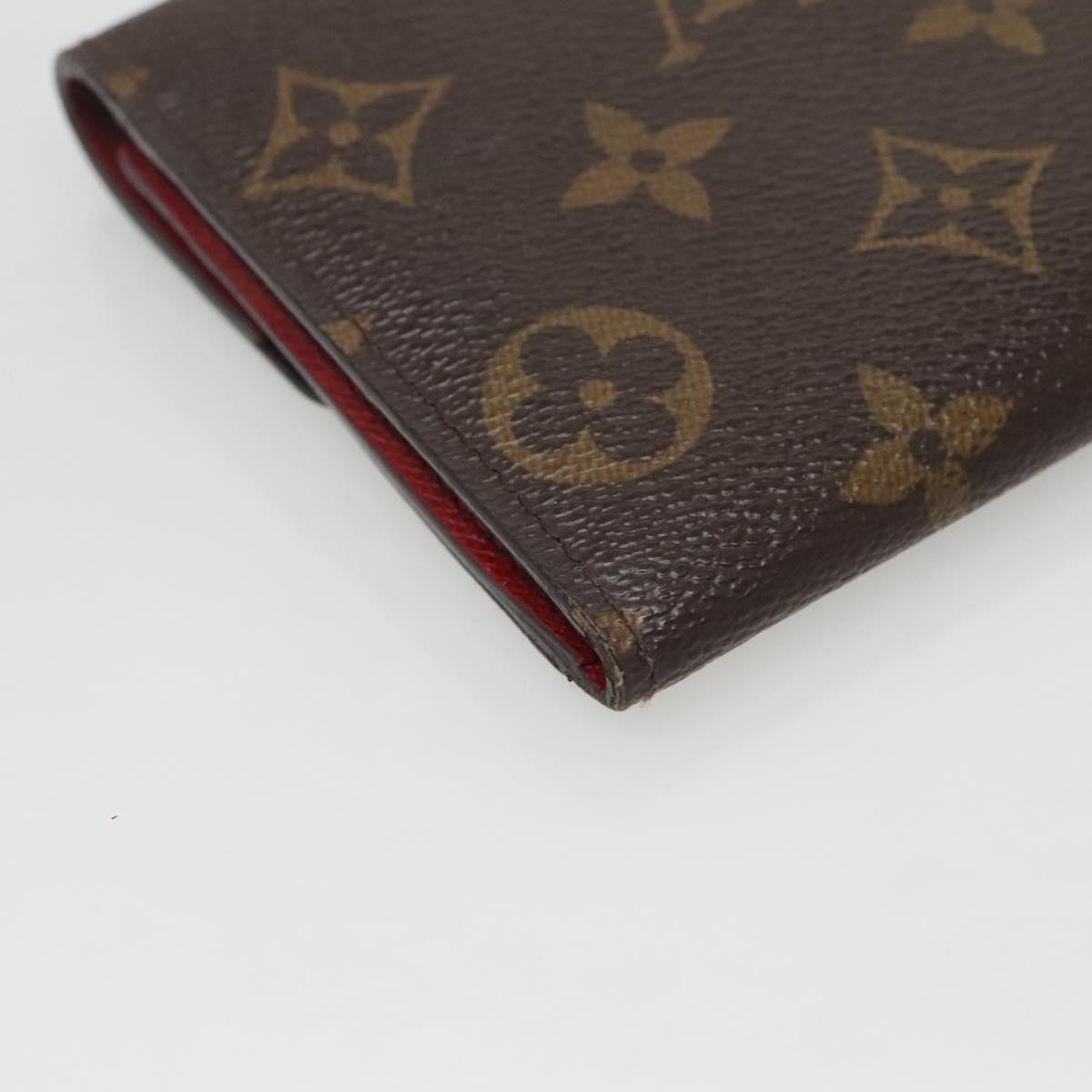 LOUIS VUITTON Monogram Portefeuille Emilie Long Wallet Red M60697 Auth ar13497